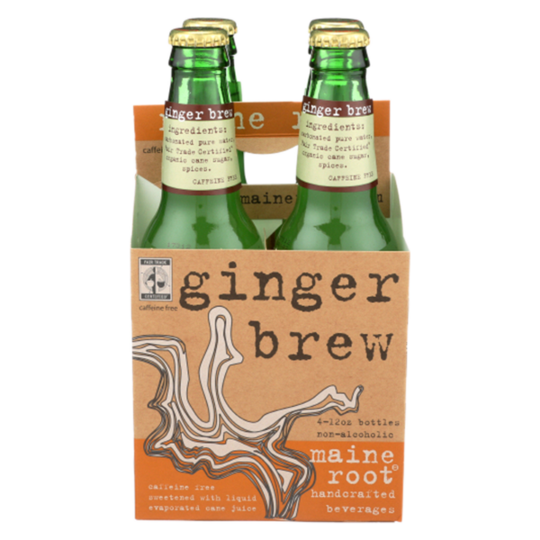 Maine Root Ginger Brew 4pk 12oz Bottles