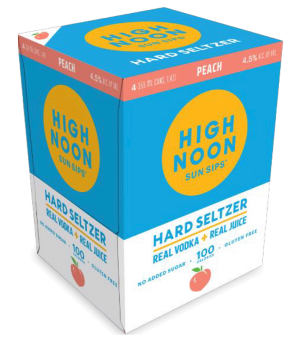 High Noon Peach Vodka & Soda 4-Pack Cans (355ml)