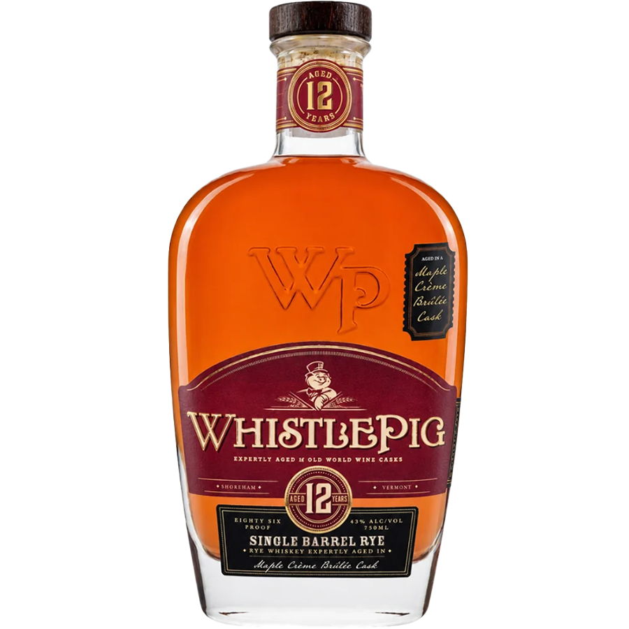 WhistlePig 12 Year Single Barrel Rye – Maple Crème Brûlée Cask 750ml